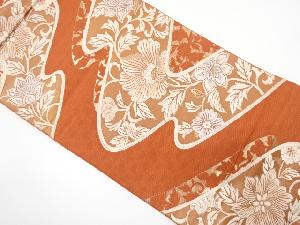 霞に唐花模様織り出し袋帯